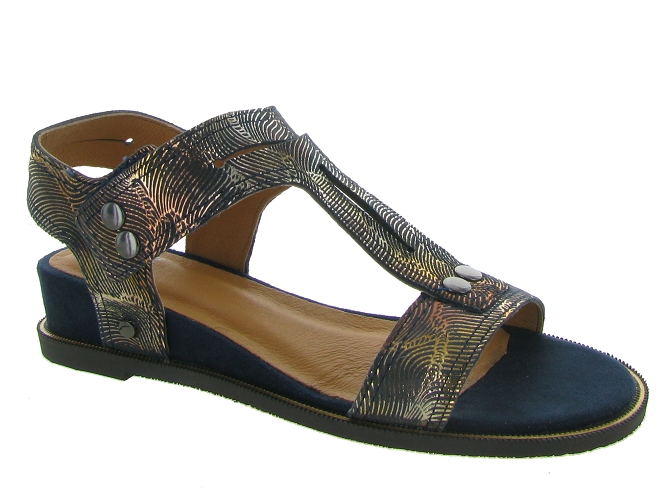 sandales et nu pieds - Casual - femme - Cuir - Bleu - Mamzelle