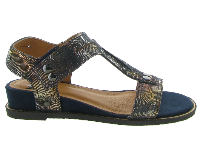 sandales et nu pieds - Casual - femme - Cuir - Bleu - Mamzelle6337102_2