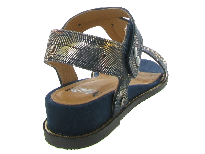 sandales et nu pieds - Casual - femme - Cuir - Bleu - Mamzelle6337102_5