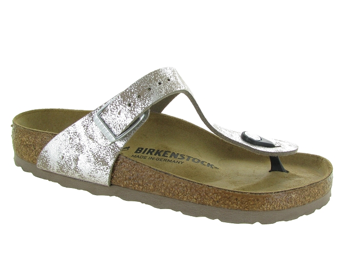 sandales et nu pieds - Entre doigt & Tong - femme - Cuir - Argent - Birkenstock