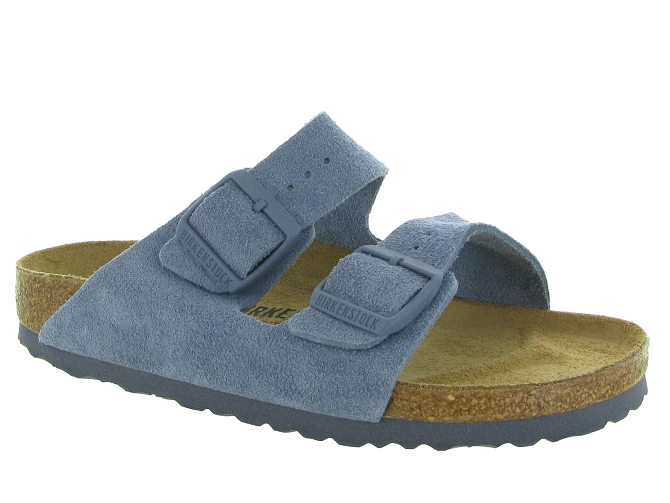 sandales et nu pieds - Mule Sabot - femme - Cuir - Bleu - Birkenstock