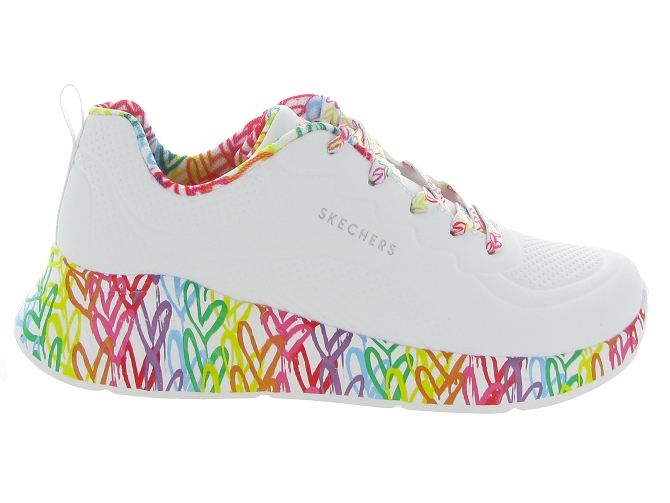 baskets et sneakers - Confort - femme - Toile Jean - Blanc - Skechers footwear6343001_2