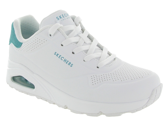 baskets et sneakers - Confort - femme - Toile Jean - Blanc - Skechers footwear