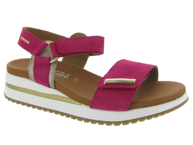 sandales et nu pieds - Confort - femme - Cuir - Rose - Mephisto