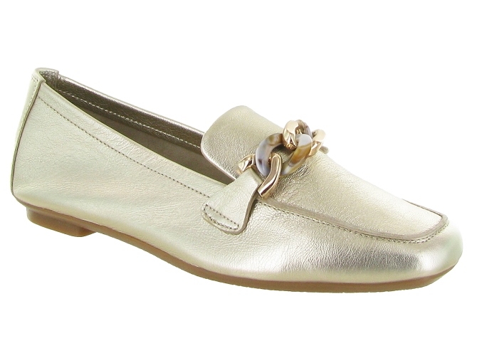 mocassins - Elégant - femme - Cuir - Or - Reqins