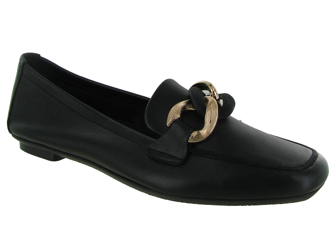 mocassins - Elégant - femme - Cuir - Noir - Reqins