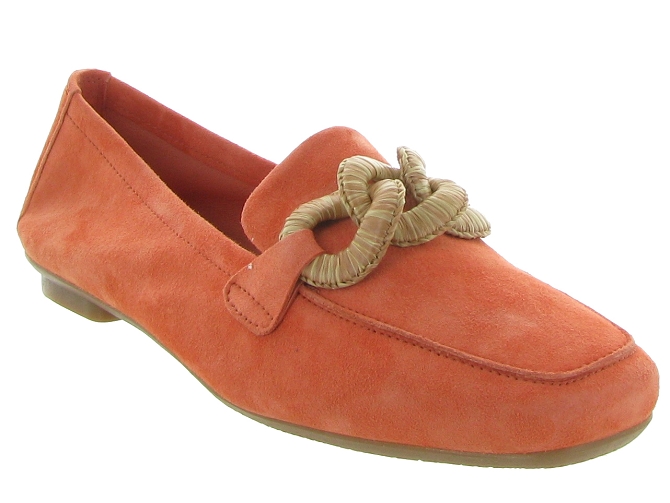 mocassins - Elégant - femme - Cuir - Orange - Reqins6352402_3