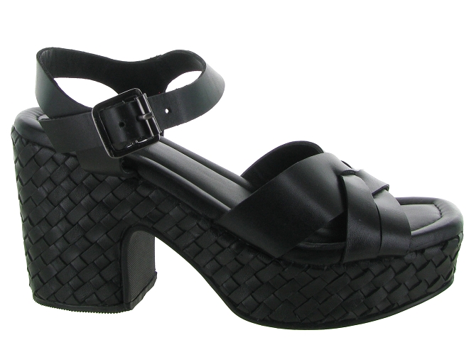 sandales et nu pieds - Casual - femme - Cuir - Noir - Reqins6352701_2