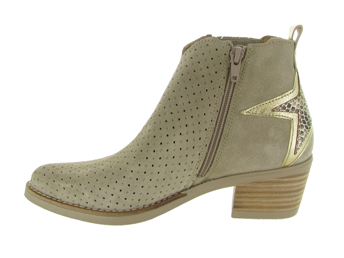 bottines et boots - Santiag - femme - Nubuck - Beige - Minka design6353201_4