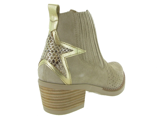 bottines et boots - Santiag - femme - Nubuck - Beige - Minka design6353201_5