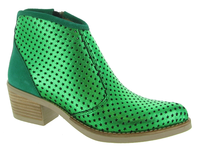 bottines et boots - Santiag - femme - Nubuck - Vert - Minka design