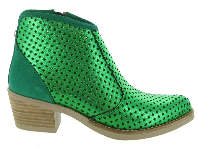 bottines et boots - Santiag - femme - Nubuck - Vert - Minka design6353301_2