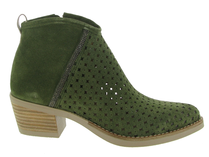 bottines et boots - Santiag - femme - Nubuck - Vert - Minka design6353401_2