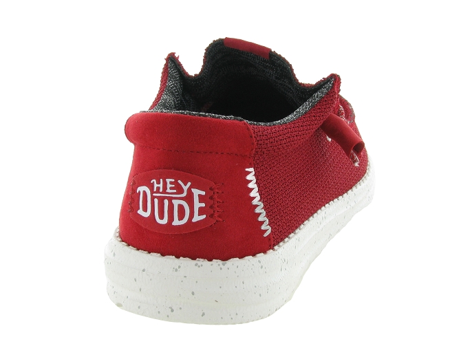 baskets et sneakers - Confort - homme - Toile Jean - Rouge - Hey dude6354401_5