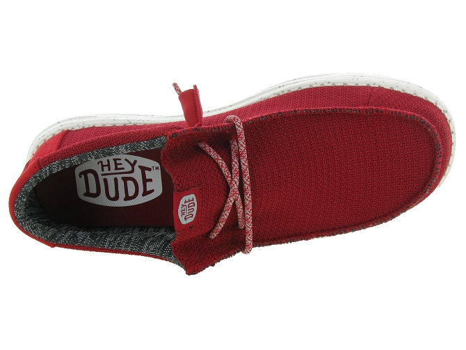 baskets et sneakers - Confort - homme - Toile Jean - Rouge - Hey dude6354401_6