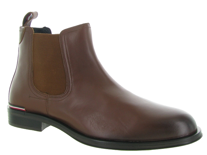 bottines et boots - Chelsea - homme - Cuir - Marron - Tommy hilfiger