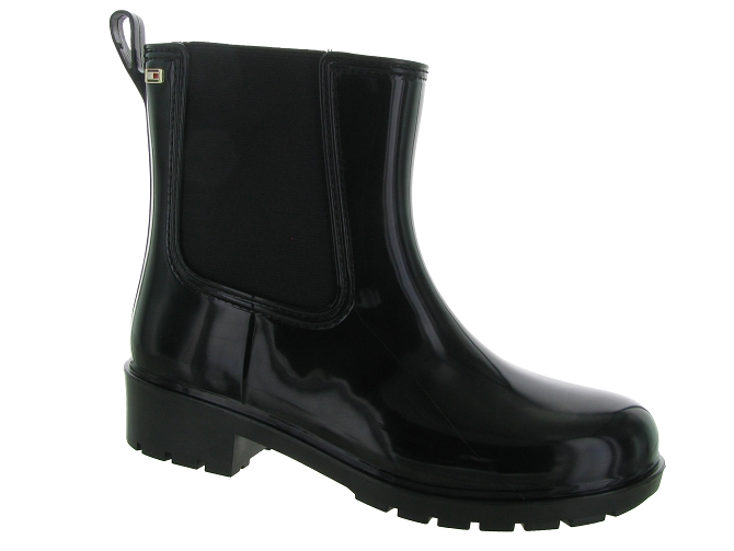 Tommy hilfiger bottines et boots flag rainboot noir