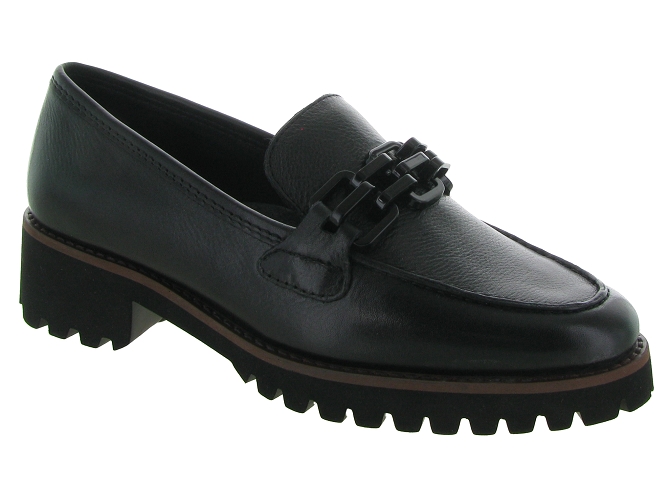 mocassins - Compensé - femme - Cuir - Noir - Ara