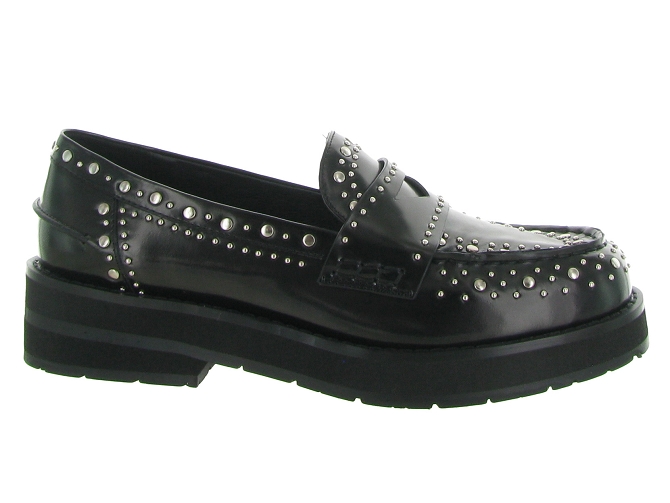 mocassins - Compensé - femme - Cuir - Noir - Bibi lou6711801_2