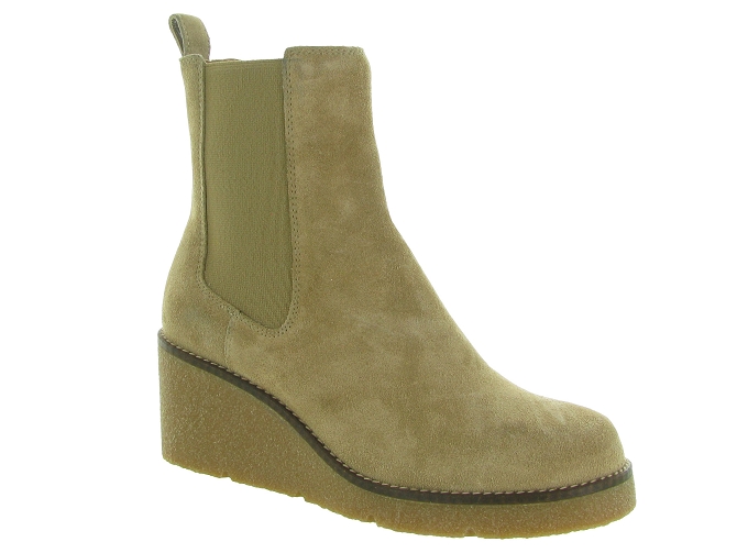 bottines et boots - Chelsea - femme - Cuir - Beige - Unisa