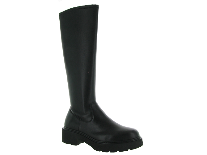 bottes - Motardes & Rock and roll - femme - Cuir - Noir - Unisa