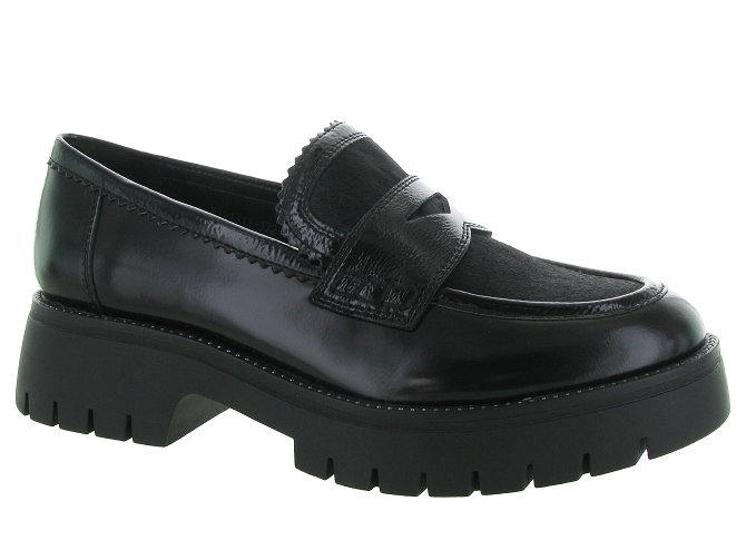 mocassins - Elégant - femme - Cuir - Noir - Regarde le ciel...