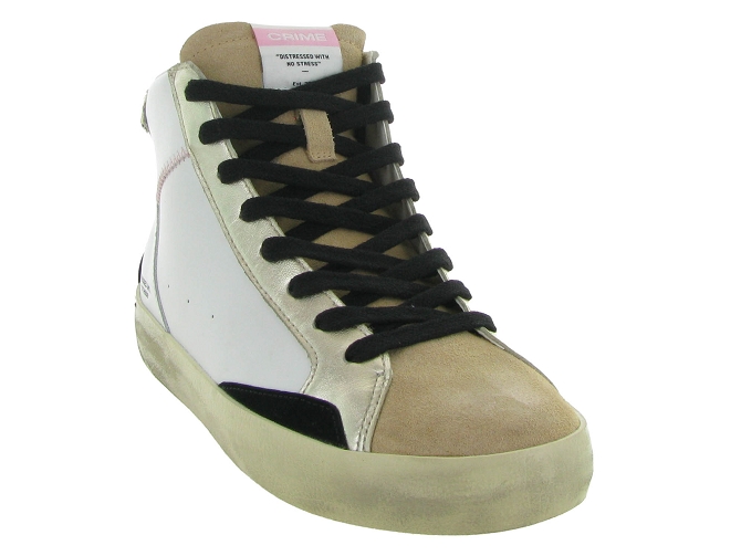 baskets et sneakers - Montante - femme - Cuir - Blanc - Crime london6720101_3