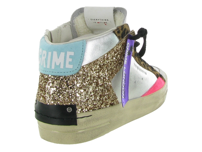 Crime london baskets et sneakers 21151 sk8 mid argent6720301_5