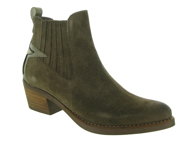 bottines et boots - Santiag - femme - Cuir - Taupe - Minka design