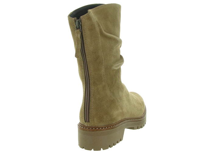 bottines et boots - Motardes & Rock and roll - femme - Nubuck - Beige - Reqins6722001_5