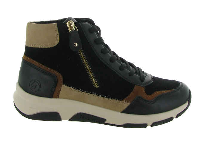 baskets et sneakers - Montante - femme - Cuir - Noir - Remonte6726001_2