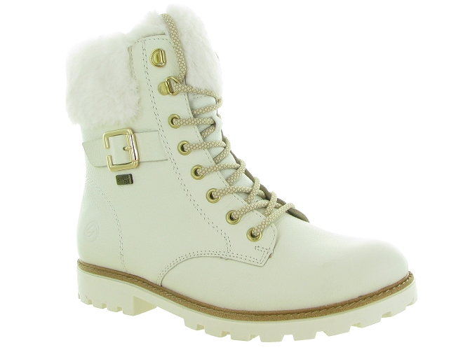 apres ski bottes fourrees - Bottine chaude - femme - Cuir - Blanc - Remonte