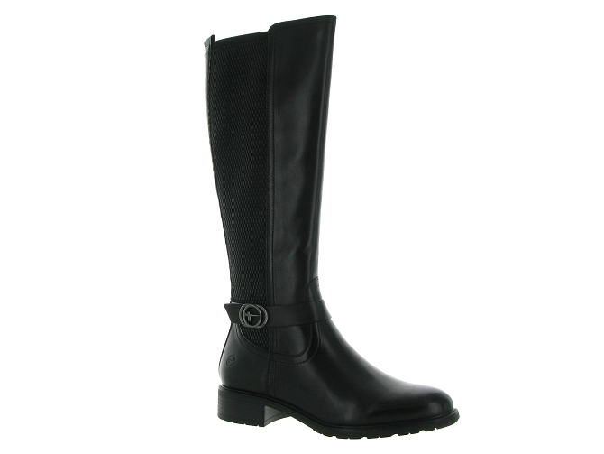 bottes - Cavalières - femme - Cuir - Noir - Tamaris