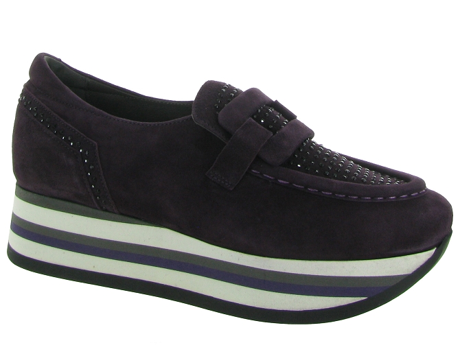 mocassins - Compensé - femme - Nubuck - Violet - Softwaves