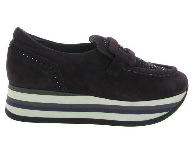 mocassins - Compensé - femme - Nubuck - Violet - Softwaves6732901_2