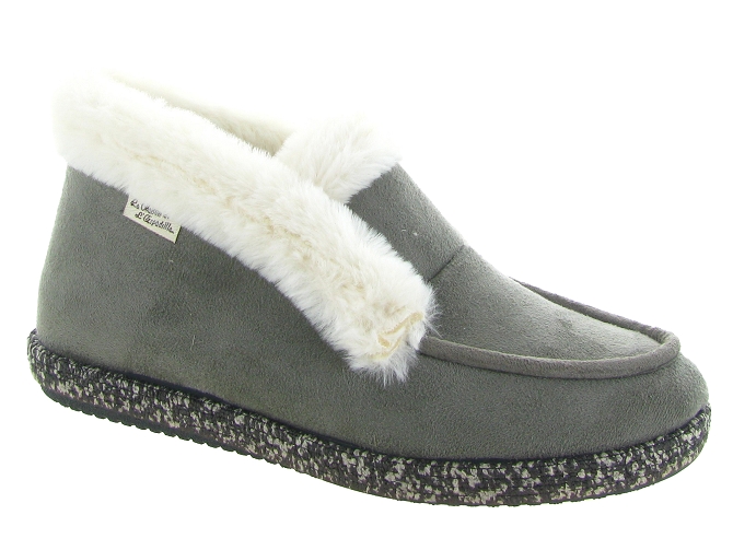 chaussons et pantoufles - Montant - femme - Nubuck - Gris - La maison de l espadrille