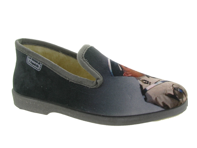 chaussons et pantoufles - Charentaises Hiver - homme - Toile Jean - Gris - La maison de l espadrille6734001_2