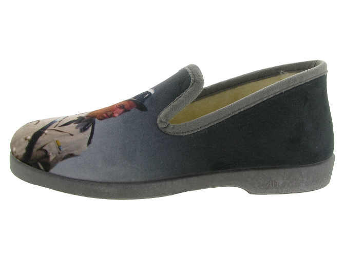 chaussons et pantoufles - Charentaises Hiver - homme - Toile Jean - Gris - La maison de l espadrille6734001_5