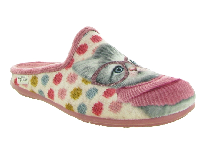 La maison de l espadrille chaussons et pantoufles 9000 7 chat rose