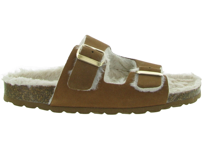 chaussons et pantoufles - Mules Sabots - femme - Nubuck - Marron - La maison de l espadrille6734901_2