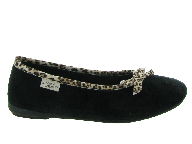 La maison de l espadrille chaussons et pantoufles 6055  ballerine leopard noir6735101_2