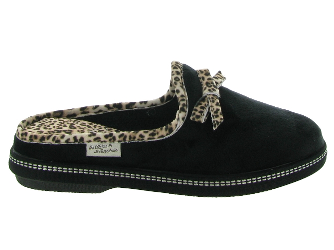 La maison de l espadrille chaussons et pantoufles 6812 mule leopard noir6735301_2