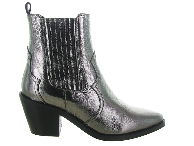 bottines et boots - Santiag - femme - Cuir - Argent - Bobbies6740402_2