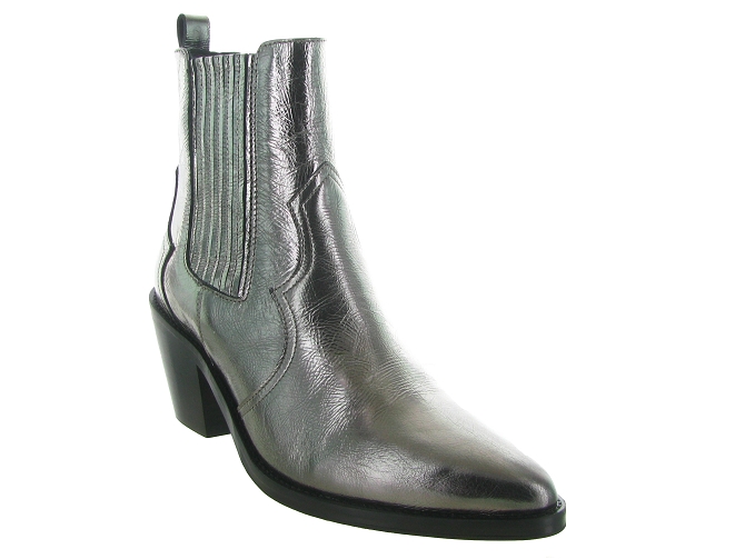 bottines et boots - Santiag - femme - Cuir - Argent - Bobbies6740402_3