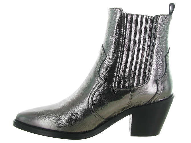 bottines et boots - Santiag - femme - Cuir - Argent - Bobbies6740402_4