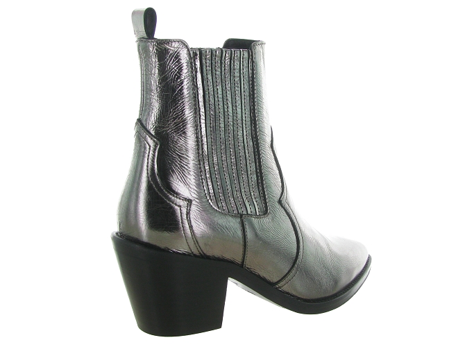 bottines et boots - Santiag - femme - Cuir - Argent - Bobbies6740402_5