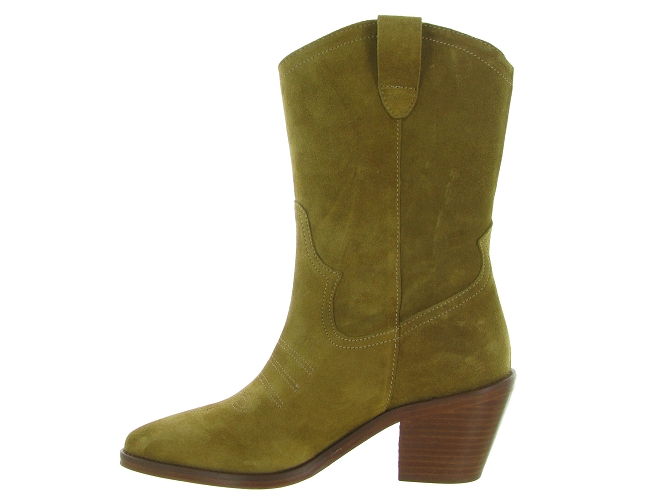 bottines et boots - Santiag - femme - Nubuck - Camel - Bobbies6740501_4