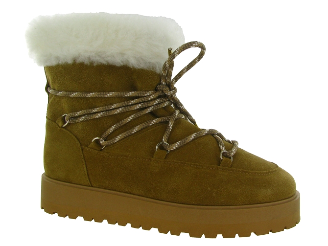 apres ski bottes fourrees - Bottine chaude - femme - Nubuck - Marron - Bobbies