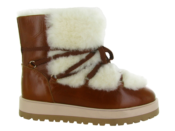 apres ski bottes fourrees - Botte de neige - femme - Cuir - Marron - Bobbies6741001_2