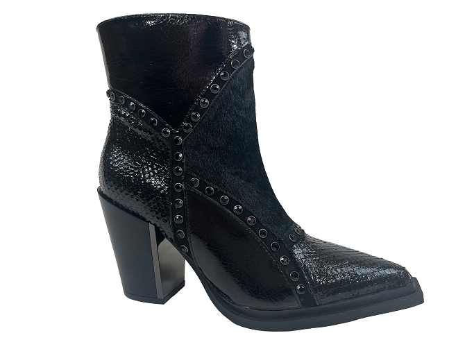 bottines et boots - Santiag - femme - Cuir - Noir - Alma en pena